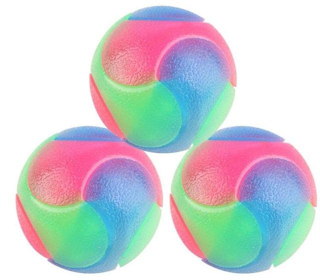 Great Pet Toy Rubber Chew Dog Toy - Bite Resistant, Molar Puzzle, Luminous Colorful Ball (6W2)(7W2)