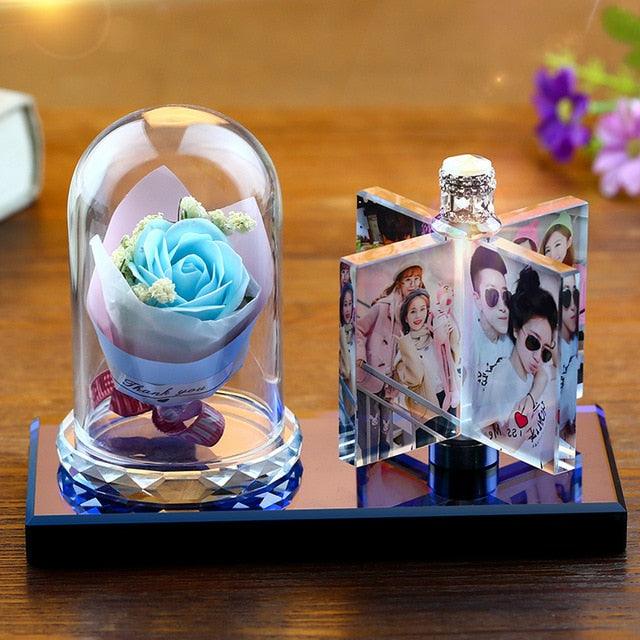 Photo Custom Crystal Photo Frame Personalize Printed Photo Album Square Picture Wedding Gift (AD3)
