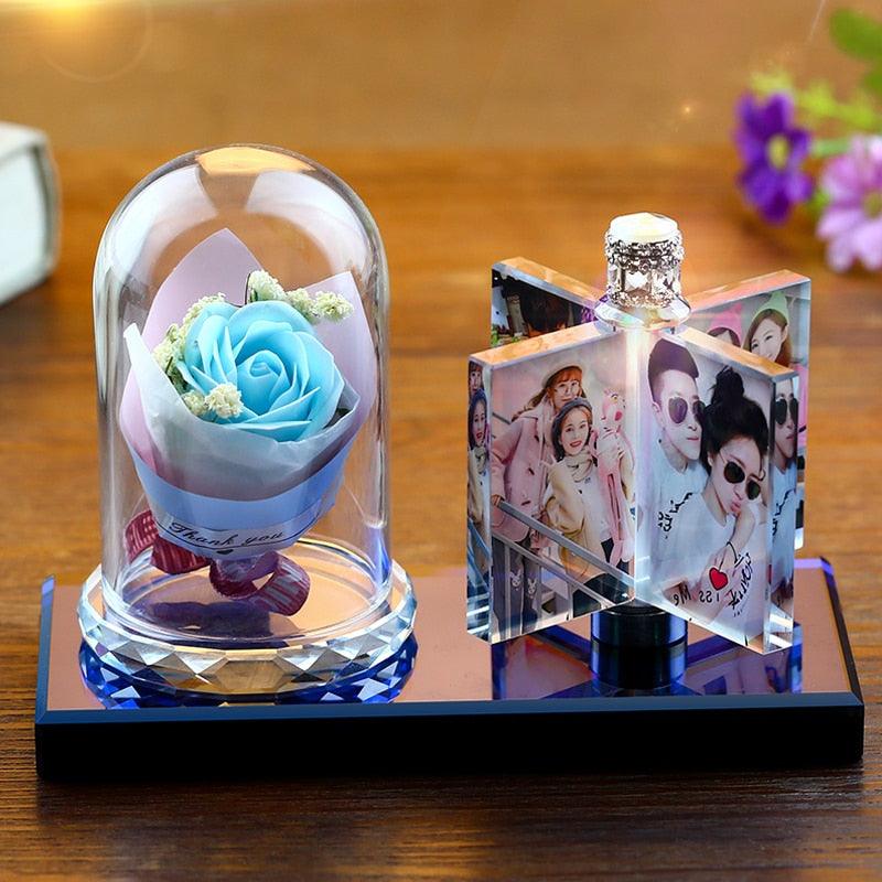 Photo Custom Crystal Photo Frame Personalize Printed Photo Album Square Picture Wedding Gift (AD3)