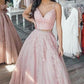 Gorgeous Two Pieces Lace Long Prom Gown - Formal Dress - V-neck Spaghetti Strap (D18)(WSO3)(WSO4)(WSO5)