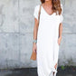 Plus Size Casual Loose Women Summer Dress - Sexy Tie Dye V-neck Striped Print Rainbow Streetwear Dress (2U30)