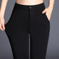 New Plus Size Cotton Flare Pants - Women High Waist Elastic Long Trousers - Female Office Work Suit (BP)(F25)