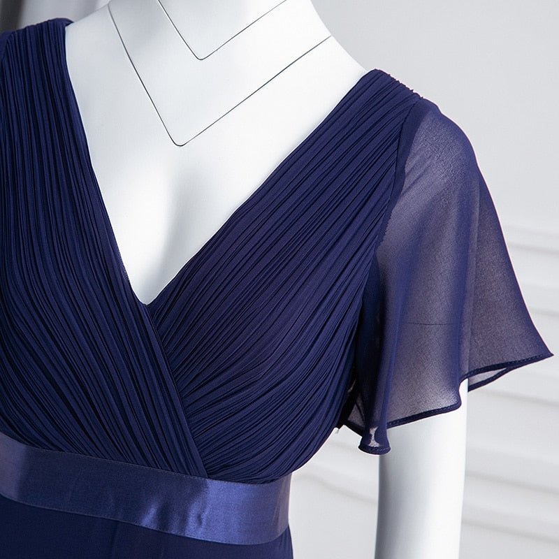 New Trending Women Dress - Plus Size S-9XL - Elegant A Line V Neck Short Maxi Sleeve Dresses (BWM)(WSO3)