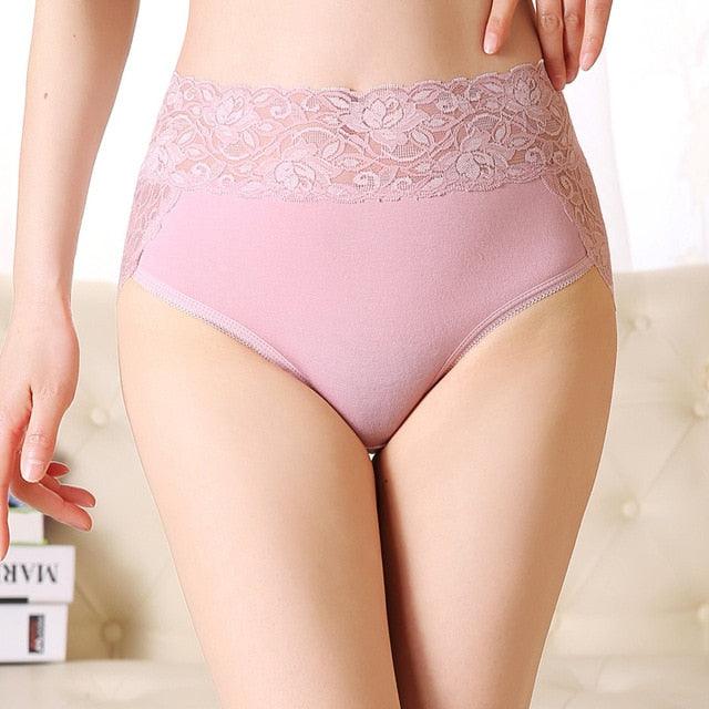 Plus Size Panties - Women Sexy Lace Modal Comfortable Underwear - Seamless Hollow Out Breathable Briefs (TSP2)