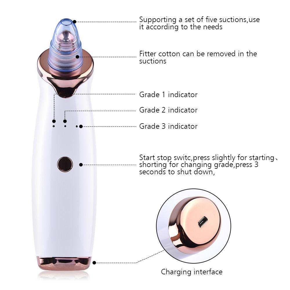 Pore Vacuum Blackhead Remover Suction Acne Peeling Pore Face Cleanser Facial Skin Care (M5)(1U86)