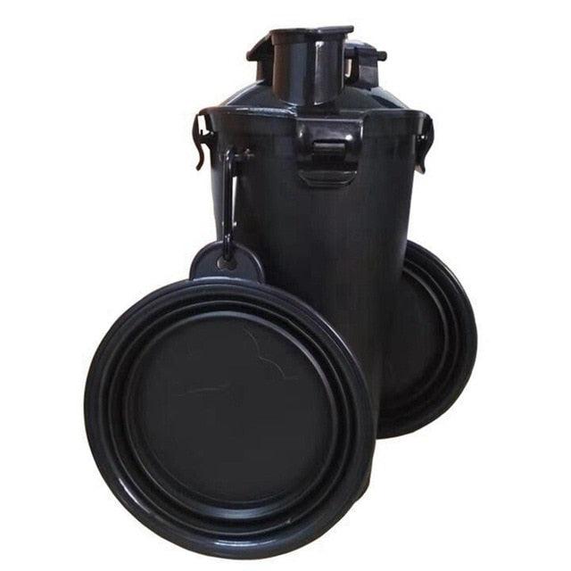 Portable 2 In 1 Pet Folding Water Bottle Food Container With Folding Silicone - Pet Bowl Outdoor Travel Feeder Cup Bowl (2U71)