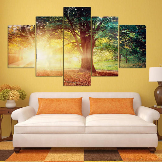 Posters Wall Art Home Decor Modern 5 Panel Beautiful Sunrise Natural Landscape HD Print Painting Modular Pictures Canvas (AD1)(1U62)