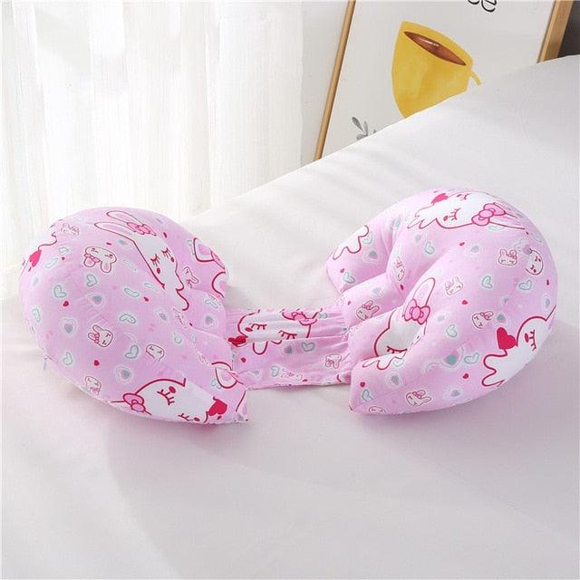 Gorgeous Pregnant Waist Pillow - Body U Shape - Sleeping Support Maternity Waist - 100% Cotton Floral Crown Print (D7)(8Z2)