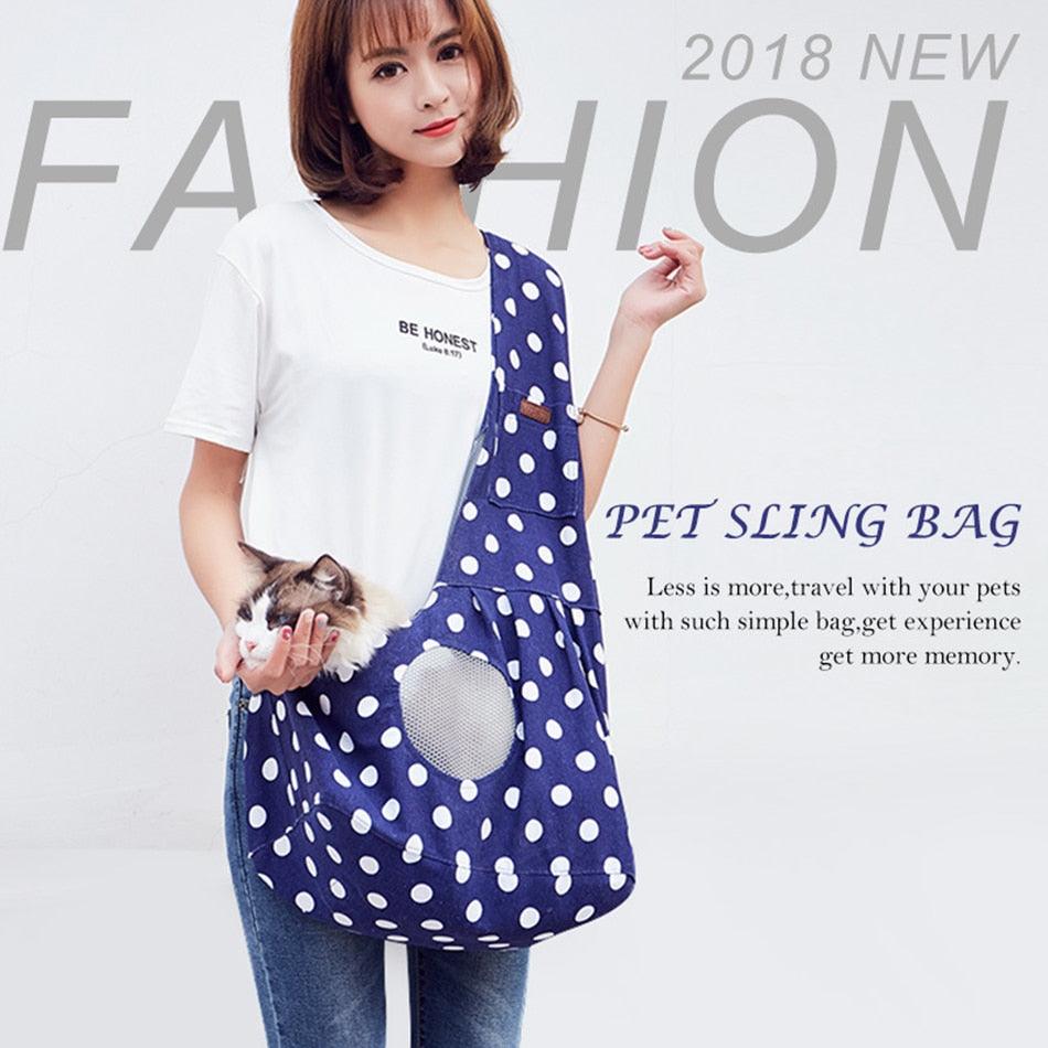 Puppy Carrier Outdoor Travel Bag - Pouch Mesh Oxford Single Shoulder Bag (1U106)