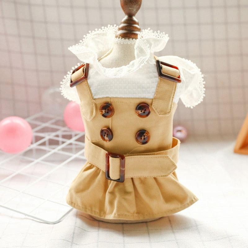 Puppy Lovely British Style Princess Dress Outfits Clothes - For Small Dogs Puppy Dress Dogs Spring Summer Clothing (2U69)