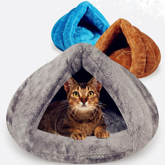 Puppy Pet Cat Bed - Small Dog Soft Warm Nest Kennel Cat Beds - Cave House Sleeping Bag Mat Pad (9W3)(F75)