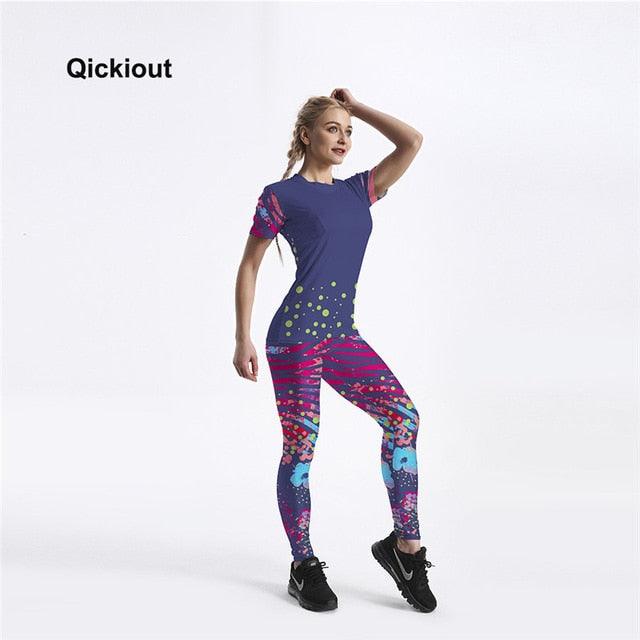 Fashion New Arrival Women Summer Suits - Casual Short T-Shirt + Long Leggings - 8 Styles - Plus Size (BAP)(F24)