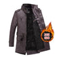 Quality Leather Men's Winter Jackets - Plus Velvet Thick Mid Length Fur Collar Leather Jacket (TM3)(F100)