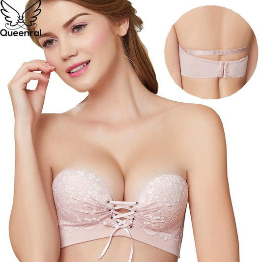 New Trending Women's Transparent Strapless Silicone Push Up