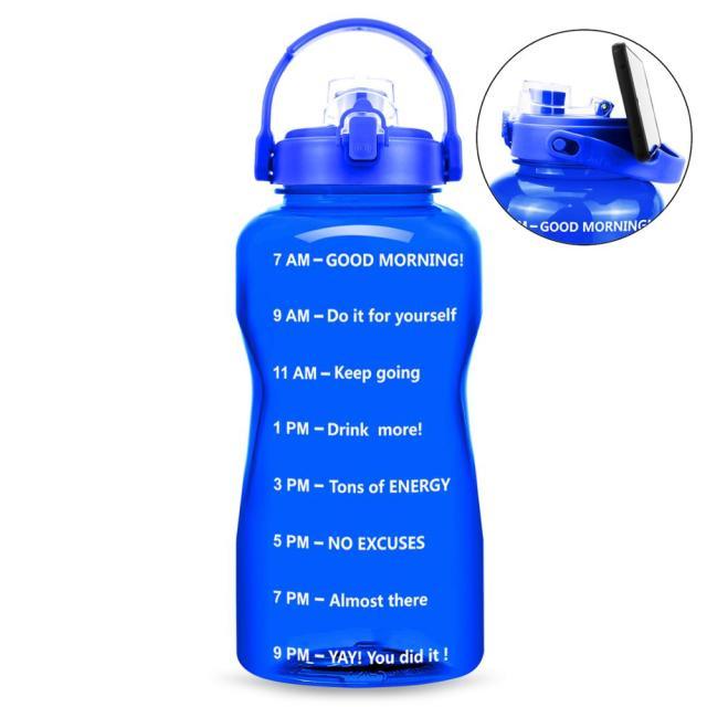 2L 64OZ 3.8L 128OZ Motivational Water Bottle With Time Marker Flip-Flop BPA Free Portable Sports Phone Stand GYM Jug (FHB)(1AK1)(1U24)(F24)(1U101)(1U9)(F101)