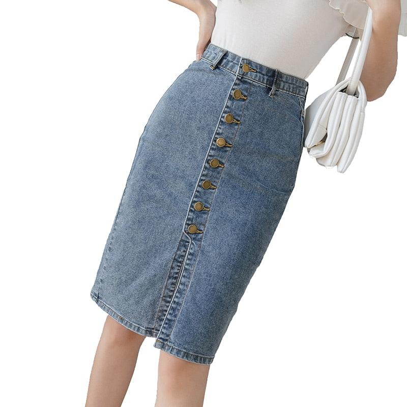 Women's Denim Midi Skirt curated on LTK