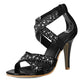 Holiday Women High Heels Sandals - Stretched Flock Rhinestone Glitter Shoes (SH2)(SS1)(WO3)(CD)(F37)(F36)(F39)