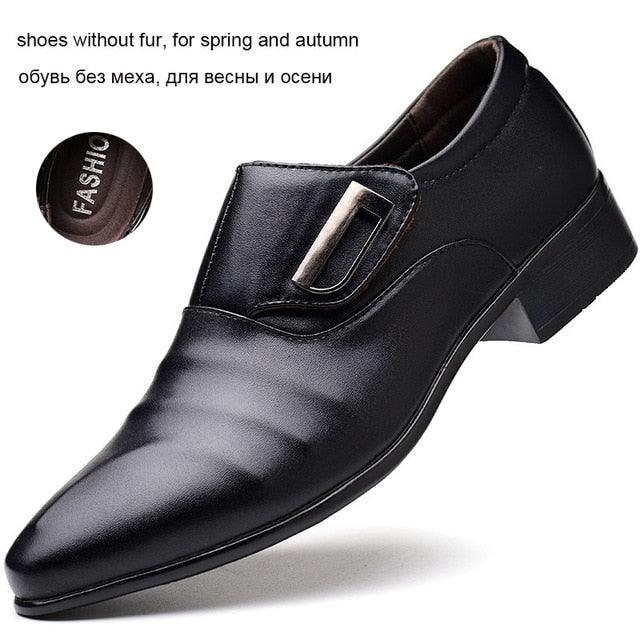 Great Leather Formal Wedding Shoes - Men Slip On Office Shoes (D14)(MSF5)