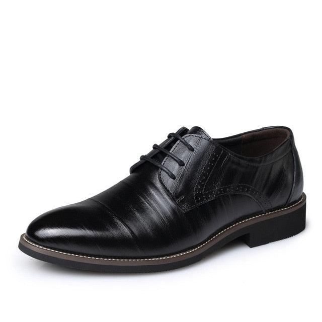Men's Dress Oxfords Shoes - Business Office Pointed Footwear - Lace-Up Men's Formal Shoes (MSF2)