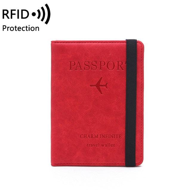 Vintage Business Passport Covers Holder - Multi-Function ID Bank Card PU Leather Wallet Case (LT8)(F79)