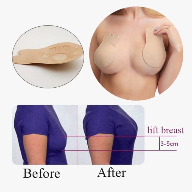 Trending Gorgeous Invisible Women's Bra - Lifting Chest Stickers Breathable Bio Silicone Nipple Cover - Anti Sagging Chest Pad (3U27)