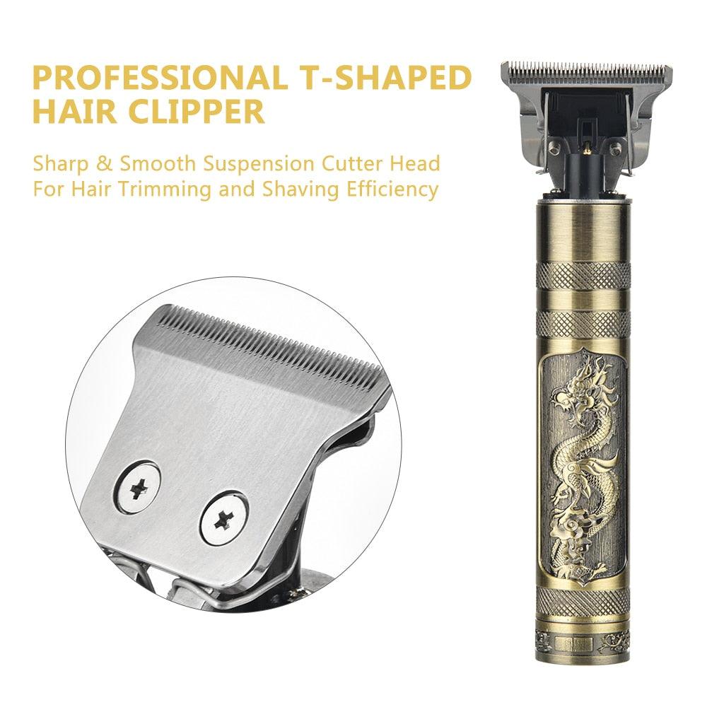 Rechargeable USB Hair Clipper T-Shaped Carving Push Barber Haircut Cutter Professional Machine (BD6)(1U45)