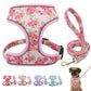 Reflective Dog Harness And Leash Set - Fashion Printed No Pull Pet Dog Harness Vest Lead Leash (3W1)(2W1)(F70)