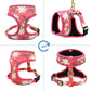 Reflective Dog Harness And Leash Set - Fashion Printed No Pull Pet Dog Harness Vest Lead Leash (3W1)(2W1)(F70)