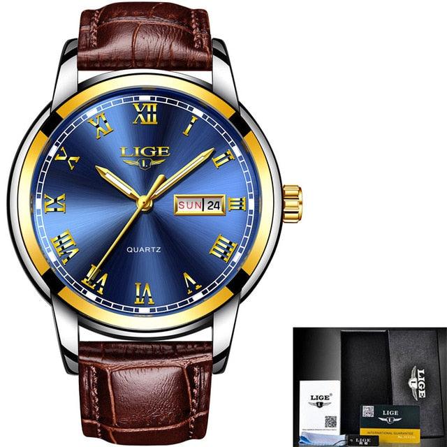 Men Fashion Sport Quartz Watch - Full Steel Gold Business Clock (2MA1)(F84)