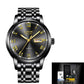 Men Fashion Sport Quartz Watch - Full Steel Gold Business Clock (2MA1)(F84)