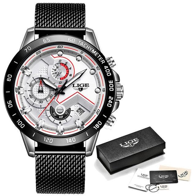 Men's Watches - Luxury Brand Quartz Gold Watch - Fashion Leather Military Waterproof Sport Wrist Watch (D84)(MA9)