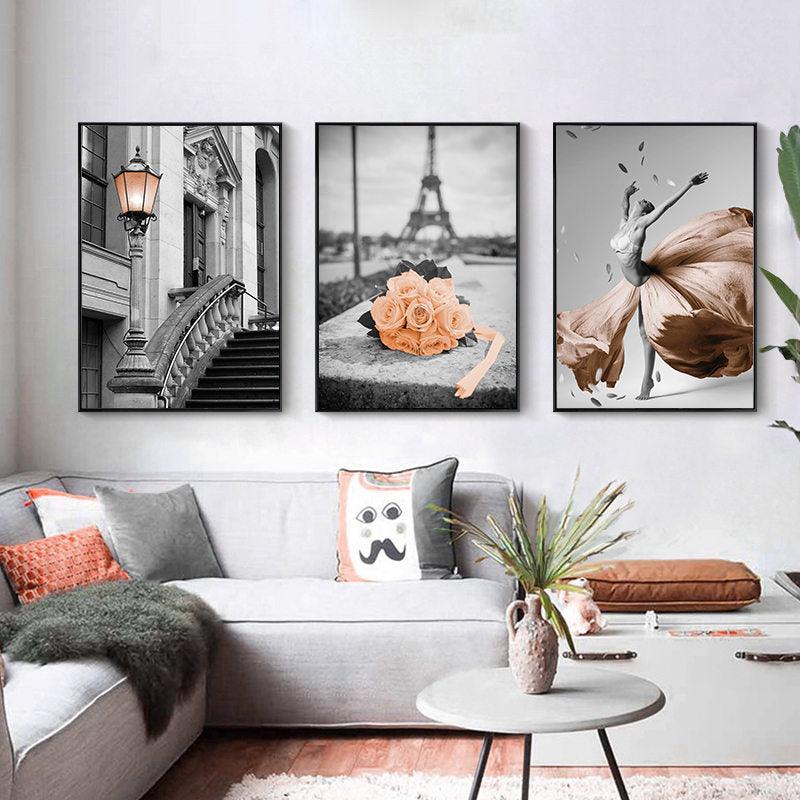 Retro Black and White Landscape Art Picture Home Decor Nordic Canvas Painting Wall Art (AD1)(F62)