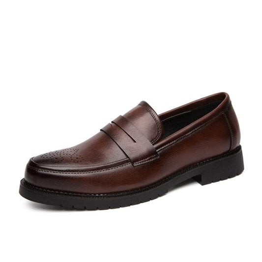 Great Leather Dress Shoes - Men Loafers Classic Formal Bullock Shoes (MSF3)(F14