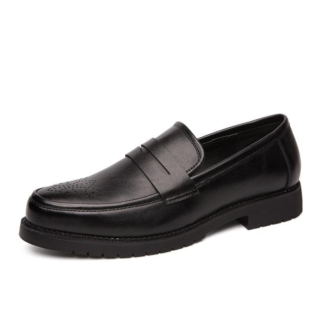 Great Leather Dress Shoes - Men Loafers Classic Formal Bullock Shoes (MSF3)(F14