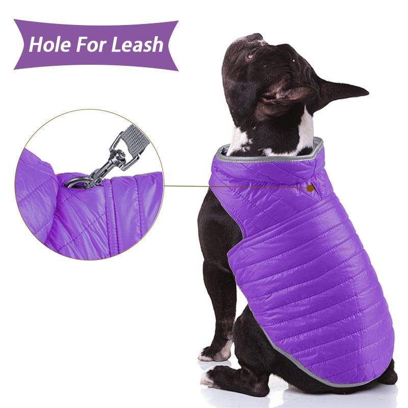 Small Dog Down Jacket - Dual Colors Reflective Winter Dog Clothes - Chihuahua Coat French Bulldog Vest (W1)(F69)