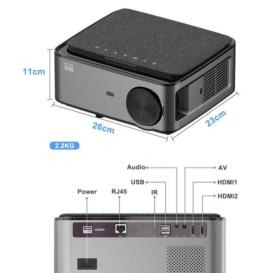 RD828 1080P Full HD Projector - WIFI Multiscreen Native 1920 x 1080P SmartPhone Beamer 3D Home Theater (ST1)(1U53)