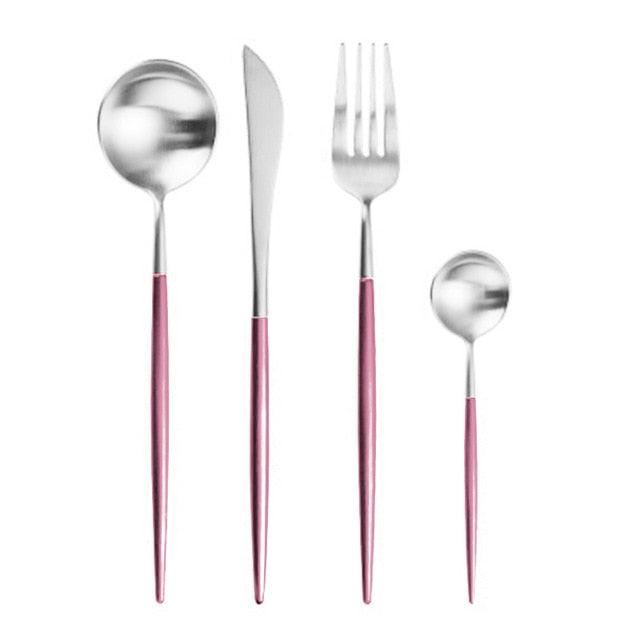 Rose Gold Tableware Set - Stainless Steel Cutlery Set - Western Food Tableware (D61)(AK6)