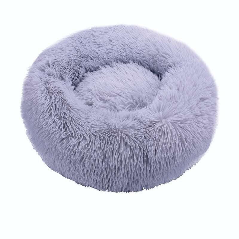 Round Cat Beds House - Soft Long Plush Best Pet Dog Cat Bed - Basket Pet Products Cushion Cat Bed (D75)(9W3)