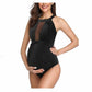 Cute S~3XL Summer Maternity Swimsuit - One Pieces Sexy Hot Clothes - Black Ruching Belly - Plus Size - Pregnancy Swimwear (D4)(Z5)