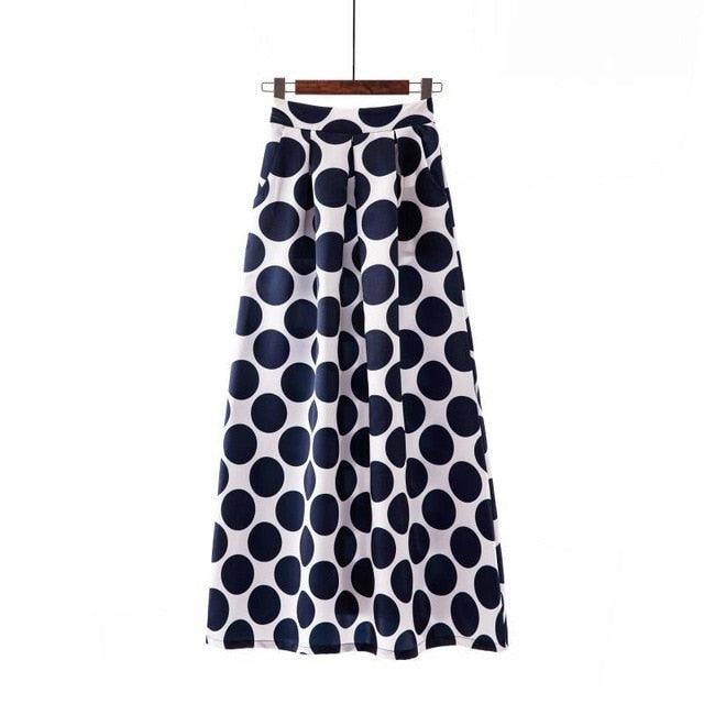 Cute Autumn Print Flora Maxi Skirt - Women Spring Long Pleated Skirts - Women Plus Size Fashion High Waist Skirt (TB7)(F22)(F20)
