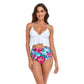 Deep V Neck Ruffles Swimwear Bikinis Sets - Women Swimsuit Two Pieces -High Waist Beach Bathing Suit  Floral Beachwear (TB8D)(1U26)(F26) - Deals DejaVu