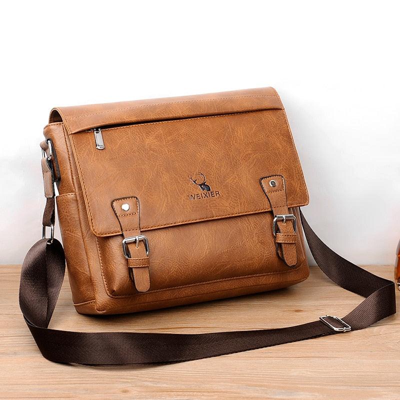 Vintage PU Leather Men bag - Crossbody Messenger Bags - Casual shoulder flap waterproof crossbody bags (3MA1)(LT4)(1U78) - Deals DejaVu