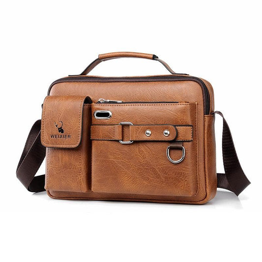 New Men Shoulder Bag Men Crossbody Bags - PU Leather Handbag - Men Messenger Bags Top handle Tote Bag for Male (3MA1)(LT4)(1U78) - Deals DejaVu