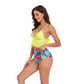 Deep V Neck Ruffles Swimwear Bikinis Sets - Women Swimsuit Two Pieces -High Waist Beach Bathing Suit  Floral Beachwear (TB8D)(1U26)(F26) - Deals DejaVu