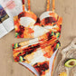 Marble Print Ruched Push Up Bikini Swimsuit - Sexy Bikinis  Summer Two Piece Female High Waist Bathing Suit (TB8D)(1U26)(F26) - Deals DejaVu