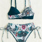 Sexy Push Up Bikini Set - Women New Floral Twist Swimsuit Two Pieces - Low Waist Sling Beachwear Bathing Suit (TB8D)(1U26)(F26) - Deals DejaVu