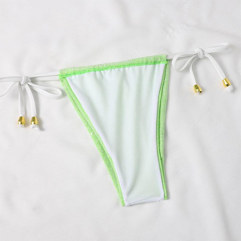 Bandage Thong Bodysuit Solid Two Pieces Swimsuit - Female Halter Brazilian Bikini Set High Waist Bathing Suit Women Swimwear (TB8D)(1U26)(F26) - Deals DejaVu
