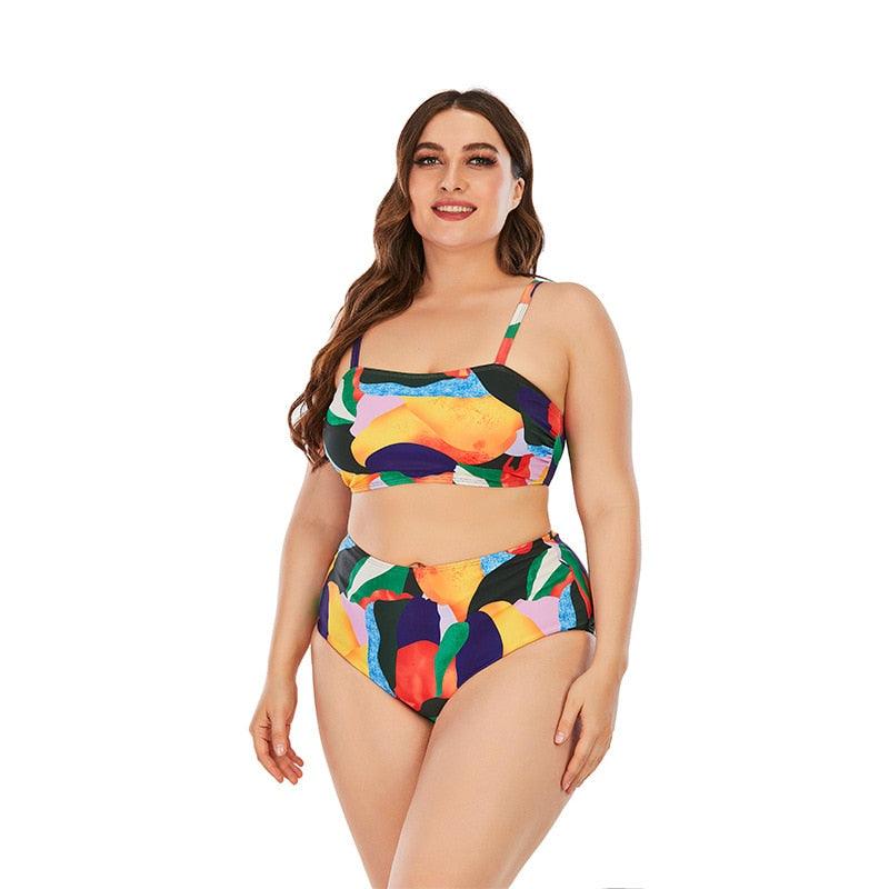 Women Plush Size Bikinis Set - Swimwear  High Waist Swimming Suits - Bathing Beachwear (TB8D)(1U26)(F26) - Deals DejaVu