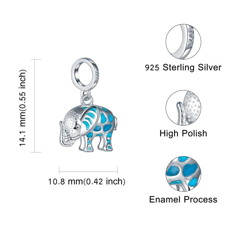 Great Elephant Charms - 925 Sterling Silver Fit (1U81)