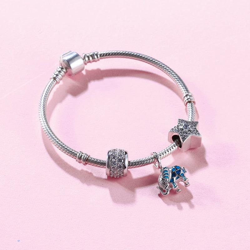 Great Elephant Charms - 925 Sterling Silver Fit (1U81)
